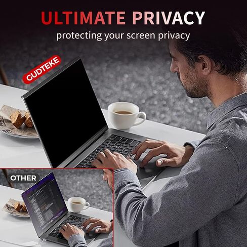 فلتر شاشة خصوصية للكمبيوتر المحمول مقاس 14 بوصة مغناطيسي، درع خصوصية لشاشة الكمبيوتر المحمول مقاس 16:9 قابل للإزالة ومضاد للضوء الأزرق لحماية العين وفلتر الخصوصية in Kuwait