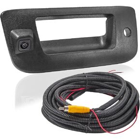 EWAY Tailgate Handle Backup Rear View Camera for 2007-2013 Chevrolet Chevy Silverado GMC Sierra 1500 2500 3500 HD Reverse Back Up Camera Rear Tailgate Latch Handle with Key Hole, Replaces# 22755305