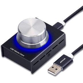 USB Volume Control, AIMOS Lnline Volume Knob Lossless Audio Computer with 6.57ft USB Cable Mute Volume Control and PC Speakers Switch Control Module for XP, MAC, Vista, Win 7, 8, 10, Android Etc