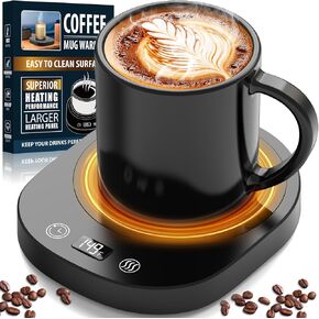 Coffee Mug Warmer, 3 Temperature Control & 2-12H Timer Heated Coffee Smart Mug Warmer for Desk, Home, Office, Electric Coffee Cup Warmer Plate with Auto Shut Off for Coffee, Beverage, Tea, Water, Milk