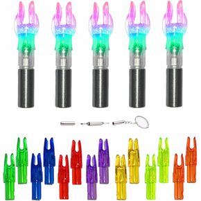 19PCS X Lighted Nocks for Arrows with .244" Inside Diameter with, High-Visibility LED Arrow Nocks, Screwdriver Included