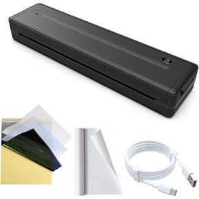 Portable Wireless Printer for Travel, Thermal Bluetooth Printer Support, Small Inkless Mobile Printer Compatible with iOS, Android & Laptop,for Office,Home,School Use (Black)