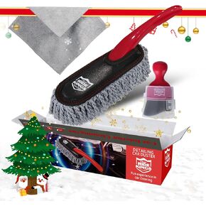Car Duster Interior Detailing Kit (3 Packs),1PC Car Duster Interior Scratch Free,1PC Microfiber Towels for Car Interior/Exterior Cleaning,1PC Soft Car Cleaning Hair Brush,Detailing Tools