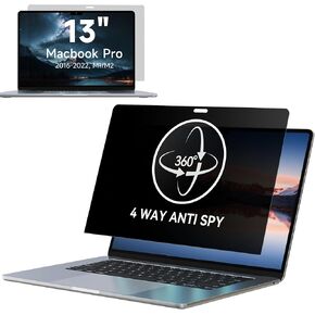 IPROKKO 360° Privacy Screen MacBook Pro 13 inch (2016, 2017, 2018, 2019, 2020, 2021, 2022, M1, M2), Removable Matte Anti Glare Blue Light 13" Mac Scratch Resistant Laptop Screen Protector Filter