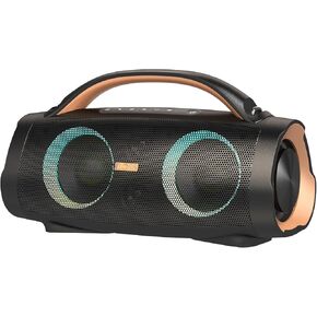 DOSS Extreme Boom Pro Bluetooth Speaker with 100W Stereo Sound, Rich Bass, IPX6 Waterproof, 20H Playtime, Power Bank, Mixed Color Light, Portable Speaker for Outdoor, Camping, Beach-Orange