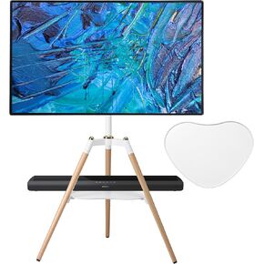 Universal Tripod TV Stand, Tripod Easel TV Stand for 32-65 inch LED LCD Screen Flat Curved Screen, Height Adjustable Studio TV Display Stand with 140° Swivel for Bedroom, Living Room, Corner TV Stand