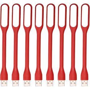 Mini USB LED Lamp, Adjustable USB Night Light, Compatible for Power Bank, Laptop, Notebook, Reading, Computer Keyboard USB Reading Light (8-Red)