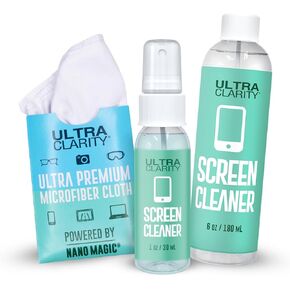 Powered by Nano Magic Screen Cleaner Spray 3-Pack, 6oz Sprays | Optical Grade Solution, Streak-Free Shine | Electronic Wipes Ideal for Touchscreen, Phone Screen, Laptop, Tablet
