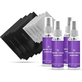 Screen Cleaner Spray Kit - Electronic Cleaning for Computer, Laptop, TV, Phone, Tablet, PC, Keyboard, Car Display, LCD, LED, & 4K Flat Screen, Includes 2 Microfiber Cloth - 2 oz, 1 Pack