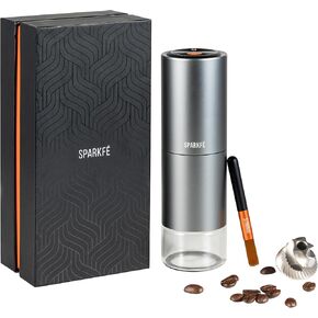 Portable Electric Coffee Grinder, Rechargeable Wireless Handheld Grinder with Stainless Steel Conical Burr, Adjustable Grind Settings, for Espresso, Moka, Pour Over, French Press, Cold Brew
