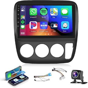 Android Car Stereo Radio for Honda CRV 1997 1998 1999 2000 2001 Manual A/C with Wireless CarPlay Android Auto, 9inch HD Touchscreen with Bluetooth GPS Navigation WiFi HiFi SWC USB AHD Backup Camera