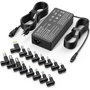 90W Universal Laptop Charger Replacement for HP Lenovo Dell Acer Asus Toshiba Geteway Samsung IBM Fujitsu Notebook Ultrabook Chromebook Computer Charger AC Adapter Power Cord with 16 Tips