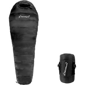 Clostnature Down Backpacking Sleeping Bag - 20D Ultralight Down Sleeping Bag for Camping, Cold Weather Winter Compact Sleeping Bag, Lightweight Sleeping Bag for Kids, Adult, Girls, Boys