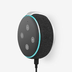 Echo Dot Wall Mount Holder, Outlet Wall Mount Stand for Amazon Echo Dot 3nd Generation Speaker, Cable Management Holder for Echo dot 3, Space-Saving Accessories (Black)