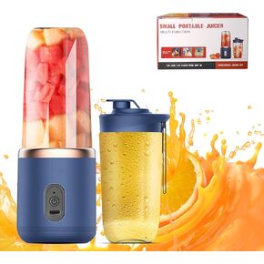 Portable Blender, Can Be Used For Smoothies And Milkshakes, Comes With A Travel Mug And Lid, USB-C Charging Cable, Portable Blender With Stainless Steel Blade (Navy Blue)