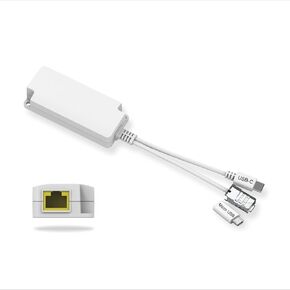 PoE Splitter 5V2.5A PoE to USB C/Micro USB 2-in-1 Adapter, IEEE 802.3af Compliant PoE Power Adapter for Raspberry Pi 3/4 Security IP Camera/Voip Phone/AP, PTC-AF-5V