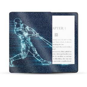 MightySkins Glossy Glitter Skin Compatible with Amazon Kindle Paperwhite 5 6.8-inch 11th Gen (2021) Full Wrap - Glow Baseball | Protective High-Gloss Glitter Finish | Easy to Apply | Made in The USA