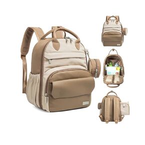 Diaper Bag Backpack - Multifunctional Travel Diaper Back Packs, Maternity Baby Changing Bags, Compact 12L Capacity, PU Leather, Waterproof, Unisex, Stylish Nappy Bag, Diaper Changing Pad