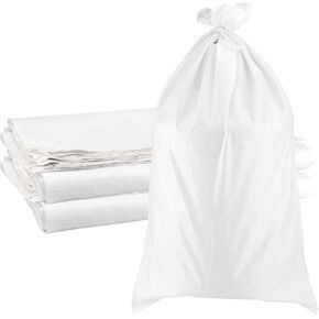 120 Pack 14 x 24 Inch Woven Empty Sandbag, White Polypropylene Sand Bags Empty Sand Bag for Construction, Transportation and Flooding
