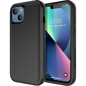 Diverbox for iPhone 13 Case [Shockproof] [Dropproof] [Tempered Glass Screen Protector + Camera Lens Protector],Heavy Duty Protection Phone Case Cover for Apple iPhone 13 (Black)