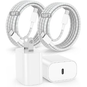 USB C Charger Block, 40W Dual Port Fast Charger 20W Type C Charging Block 3.1A USB Wall Charger Dual Port PD+QC Charging Cube for iPhone 15 16 14 13 12 11 Pro Max XS, iPad, Samsung Phone, Tablet