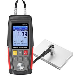 CAMWAY Digital Ultrasonic Thickness Gauge Meter with Calibration High Resolution Data Storage Backlight LCD,Thickness Meter Steel Metal Thickness Tester for Steel Aluminum Metal Copper Plate