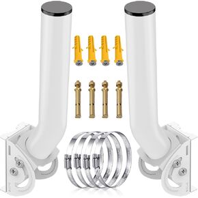 Wireless Bridge Bracket Mount - 12" Outdoor Antenna Pole & Wall Mounting Brackets Mast Kit for Network Bridges, CPE, TV Antennas, Access Point, AP, WiFi Extender 2 Pack