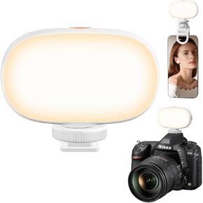 Mini Selfie Light, Rechargeable LED Camera Light Video Light, Adjusted 3 Light Modes and Brightness, Portable Clip on Light for Makeup, Video Conference, TikTok, Vlog