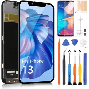 for iPhone 13 Screen Replacement,LCD Display Digitizer Touch Screen Assembly Repair Parts for iPhone 13 Screen A2633,A2482,A2631,A2634,A2635 with Tools(Incell)