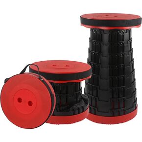 newlng Collapsible Stool Portable Retractable Folding Stool Max Load 460lbs Telescoping Stool Lightweigh Adjustable Sturdy for Fishing Camping Hiking BBQ Travel Gardening Outdoor Activity (All Black)