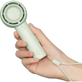 JISULIFE Mini Handheld Fan, Portable Bladeless Fan, Personal Hand Fan USB Rechargeable with Powerful Turbo Wind, Battery Operated Small Pocket Fan for Eyelash/Makeup/Kids/Women - White