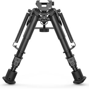 EZshoot Bipod 6-9 Inches Carbon Fiber, Rifle Bipod for Picatinny Rail, Picatinny Bipod with Adapter