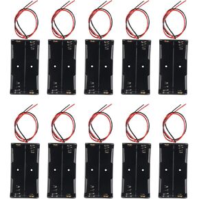 DIANN 10pcs 18650 Battery Holder 2 Slots 3.7V 18650 Battery Holder 18650 Battery Holder with Wires