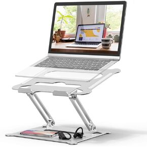 DUCHY Laptop Stand, Ergonomic Laptop Riser Computer Stand,Adjustable Laptop Holder Height from 2.1" to 13.8", Supports up to 22lbs,Compatible with MacBook, All Laptops Tablets 10-17.3 Inch