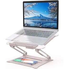DUCHY Adjustable 360° Rotating Laptop Stand - Ergonomic, Portable, 22Lbs Heavy Duty - Compatible with MacBook Air/Pro & All 17-Inch Laptops