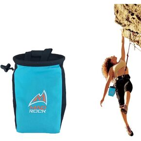 TUMECOS Chalk Bag for Rock Climbing,Reusable Waist Bag for Climbing Magnesium Carbonate Powder Balls