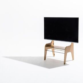 zeitgeist Oak wood Minimalist TV Stand FSW with Mount and Shelf for 50 55 60 65 inch TV with Cable Management plywood Midcentury modern simple design