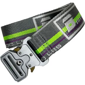 BRITTON TOOL tacktical belt, millitary hiking rigger 1.5'' nylon web work belt with heavy duty quick release buckle (Jacquard, Nylon, Green, Purple)