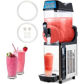 Commercial Slushy Machine 12L X 2, 6.4 Gals Margarita Machine, 500W Frozen Drink Machine, Food-Grade PC Tanks & Stainless Steel, for Restaurants Bars Pool Parties