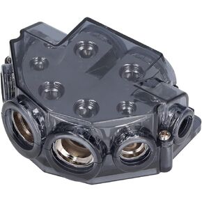 Acouto 6 Way Power Distribution Block 0 Gauge in 2 4 8 Gauge Out Power Distribution Block Ground Cable Splitter for Car Audio Amp
