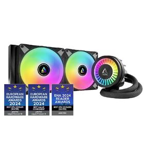 ARCTIC Liquid Freezer III 280 A-RGB - CPU AIO Water Cooler, Water Cooling PC, Intel & AMD, Efficient PWM-Controlled Pump, Fan: 200–1900 RPM, LGA1851 and LGA1700 Contact Frame - Black