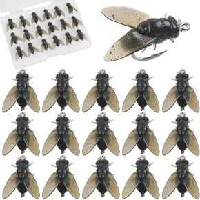 Bionic Fly Fishing Bait, Flies Fishing Lures Kit Trout Jigs Swimbaits Dry Flies Fly Fishing Lures Fish Attractant Fly Fishing Hook for Saltwater Freshwater Bass Panfish Lures Set 15mm