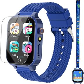 Smart Watch for Kids Girl Gift Ages 3-12, 2 Screen Protector, 26 Puzzle Games, HD Camera Video Music Player Touchscreen Pedometer, Educationtal Toy Brithday Gifts for Girl Ages 4 5 6 7 8 9 10(Pink)