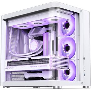 JONSBO TK-3 Black One-piece Curved Glass ATX Mid Tower Pc Case, One-piece Curved Glass, SP BTF MB/Dual 360 AIO/ATX PSU/40Series GPU, with 10 Fan Positions, 270 Degree Side View Display,Black Chassis in Saudi Arabia