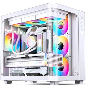 JONSBO TK-1 Black Micro ATX Mini Tower Computer CASE, Hyperboloid Glass Design, Separated Cabinet Structure, Al Alloy Shell Matx Desktop PC Case, Support ATX Power supply/240 AIO, Black