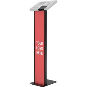 Monitor TV Floor Stand Kiosk - CTA Steel Floor Stand Kiosk w/Graphic Slot and Holding Plate for 10" to 32" Monitors - VESA Compatible - Black - (ADD-PARAFSV)