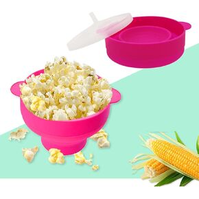 Mini Microwave Popcorn Popper, BPA Free Silicone Popcorn Popper Microwave Collapsible, Microwave Popcorn Maker, Microwave Popcorn Bowl, Dishwasher Safe (Youth Green)