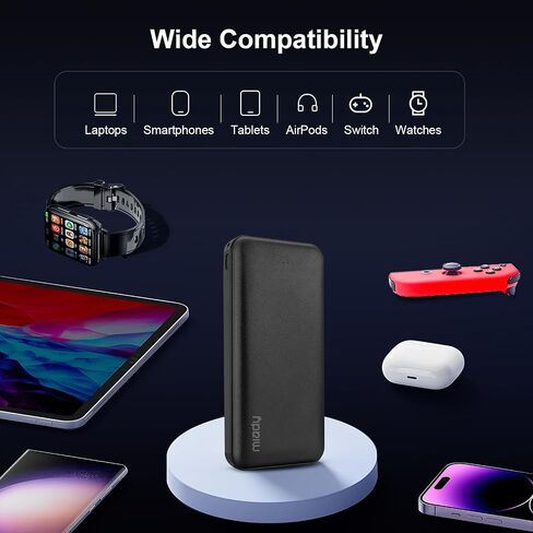شاحن محمول Miady 2-Pack، بنك طاقة سريع الشحن بقدرة 22.5 وات 10000 مللي أمبير في الساعة مع USB مزدوج، USB C داخلي وخارجي حزمة بطارية نحيفة خفيفة الوزن متوافقة مع iPhone 16/15/14، Galaxy S24/22، iPad، Android، الأجهزة اللوحية in Saudi Arabia
