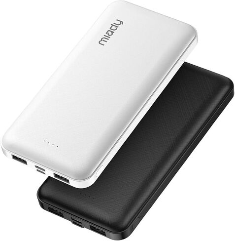 شاحن محمول Miady 2-Pack، بنك طاقة سريع الشحن بقدرة 22.5 وات 10000 مللي أمبير في الساعة مع USB مزدوج، USB C داخلي وخارجي حزمة بطارية نحيفة خفيفة الوزن متوافقة مع iPhone 16/15/14، Galaxy S24/22، iPad، Android، الأجهزة اللوحية in Saudi Arabia