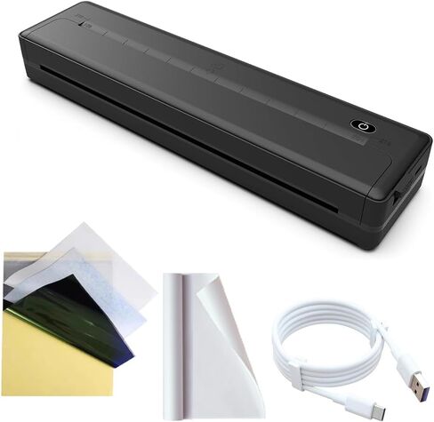 Portable Wireless Printer for Travel, Thermal Bluetooth Printer Support, Small Inkless Mobile Printer Compatible with iOS, Android & Laptop,for Office,Home,School Use (Black) in Saudi Arabia